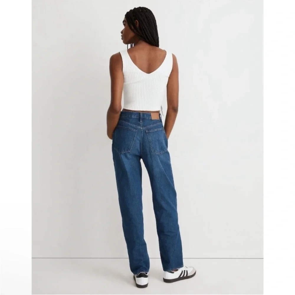 New NWT Madewell Baggy Straight Jeans in Dark Worn Indigo Wash size 26